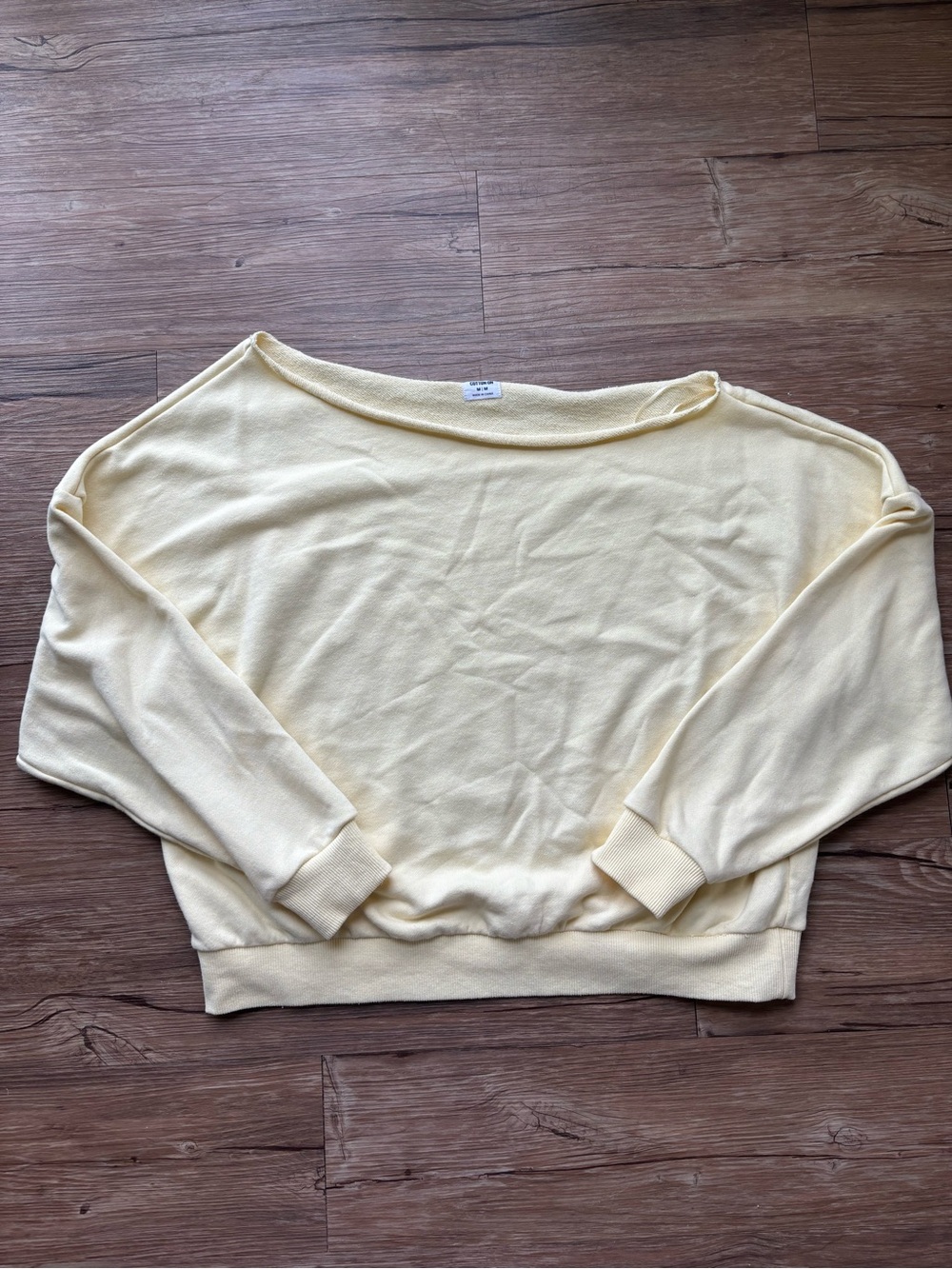 Cotton on butter yellow off the shoulder sweatshirt